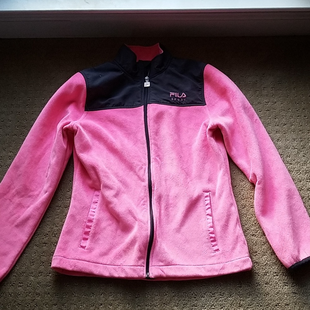 Pink soft jacket.